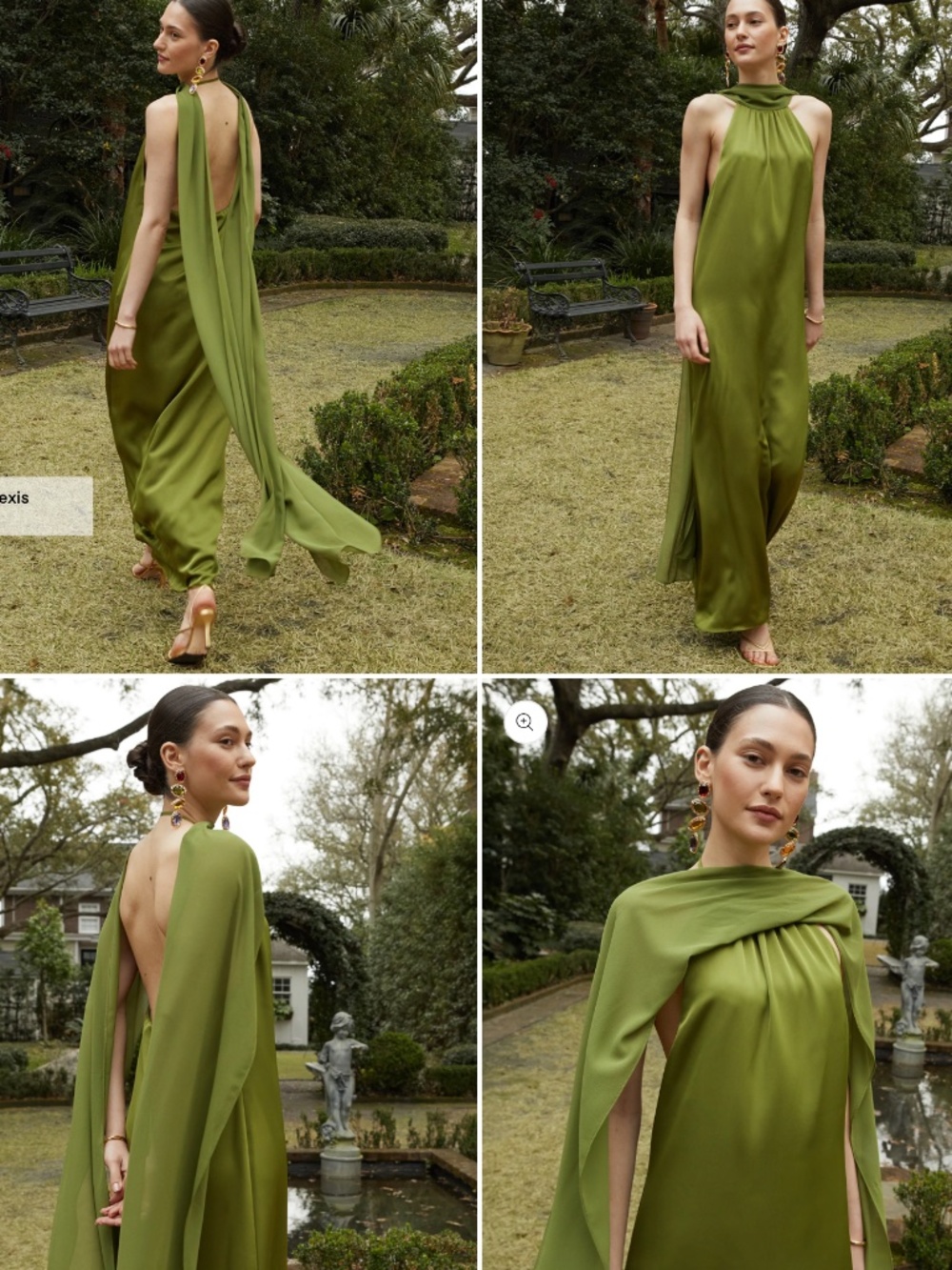 NWT Few Moda o.p.t. Alessia Open Back Maxi Dress Clover Green M T25WDRS02330
